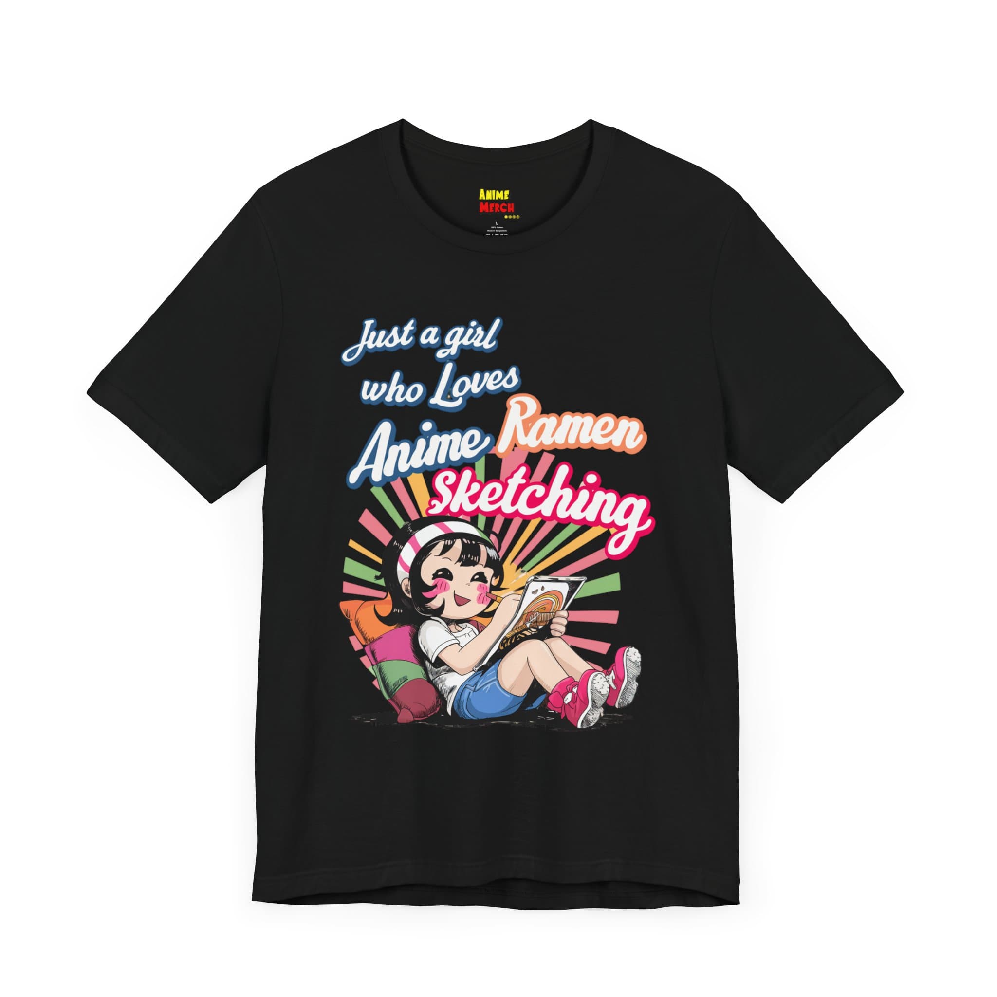 Just A Girl Who Loves Anime, Ramen & Sketching - Anime Ramen T-Shirt — detail 1