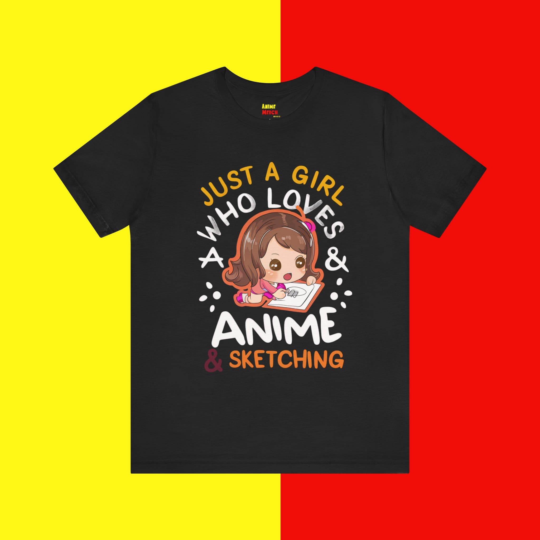 Just A Girl Who Loves Anime & Sketching T-Shirt A Perfect Manga Fans Tee