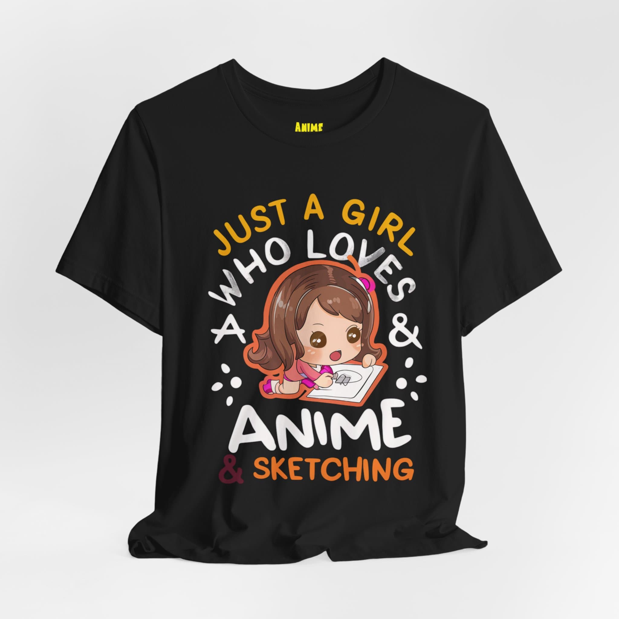 Just A Girl Who Loves Anime & Sketching T-Shirt A Perfect Manga Fans Tee — detail 2