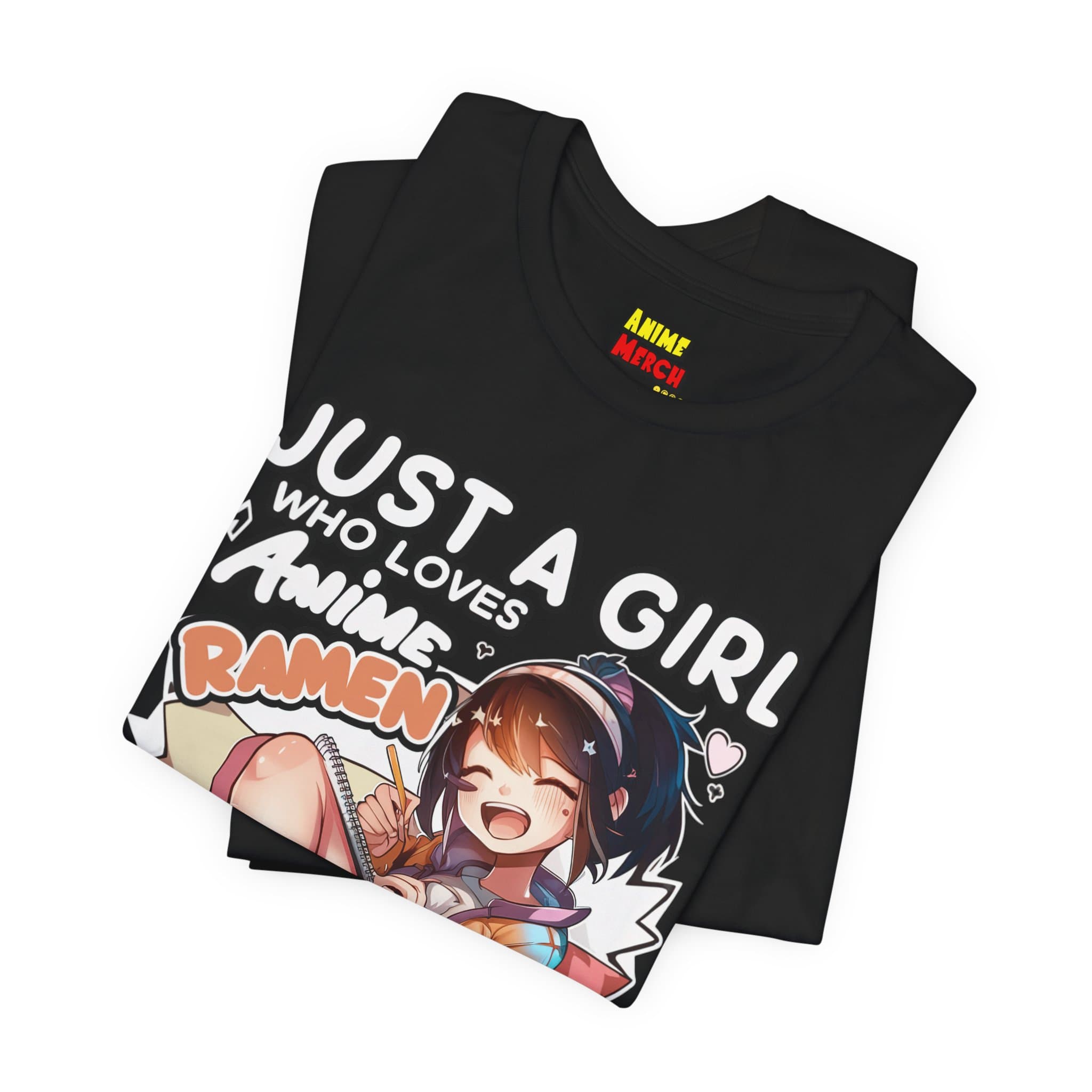 Just A Girl Who Loves Anime, Ramen & Sketching - Anime Tee, Anime T-Shirt — detail 1