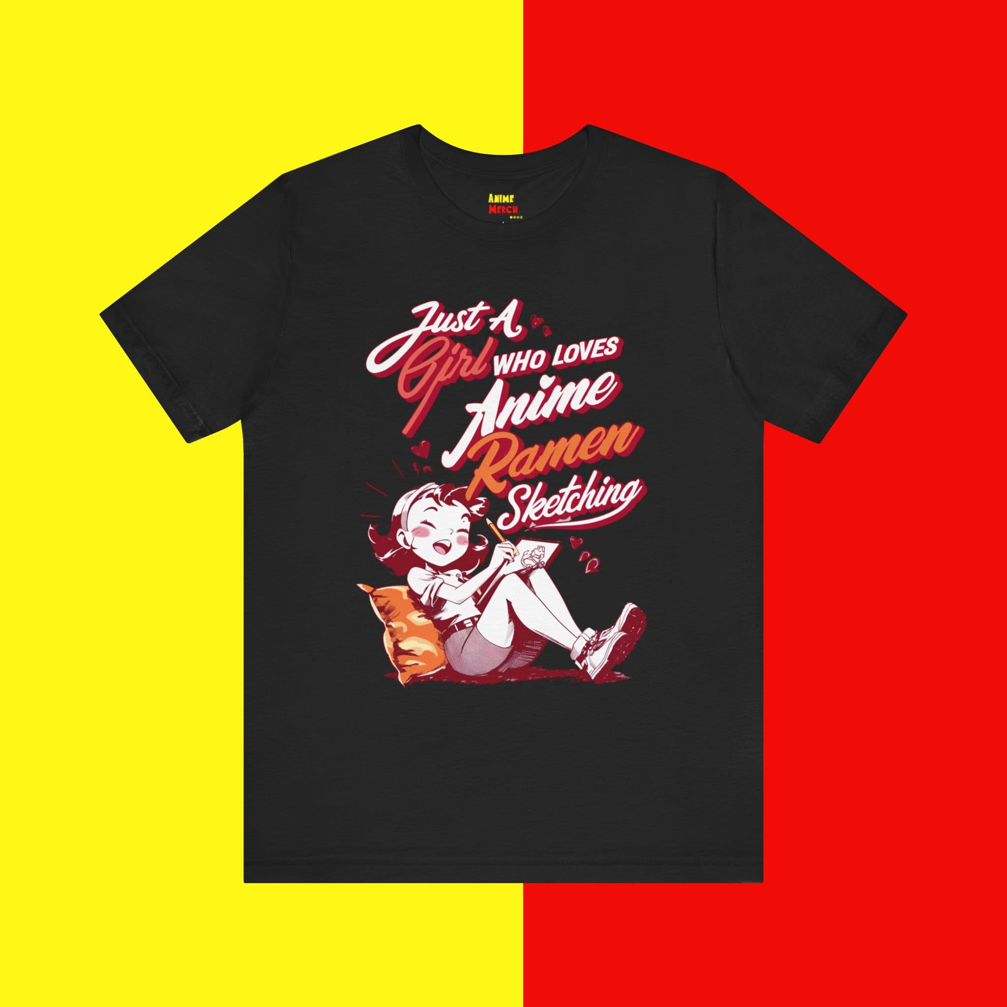 Just A Girl Who Loves Anime, Ramen & Sketching Anime Tee T-Shirt — detail 1
