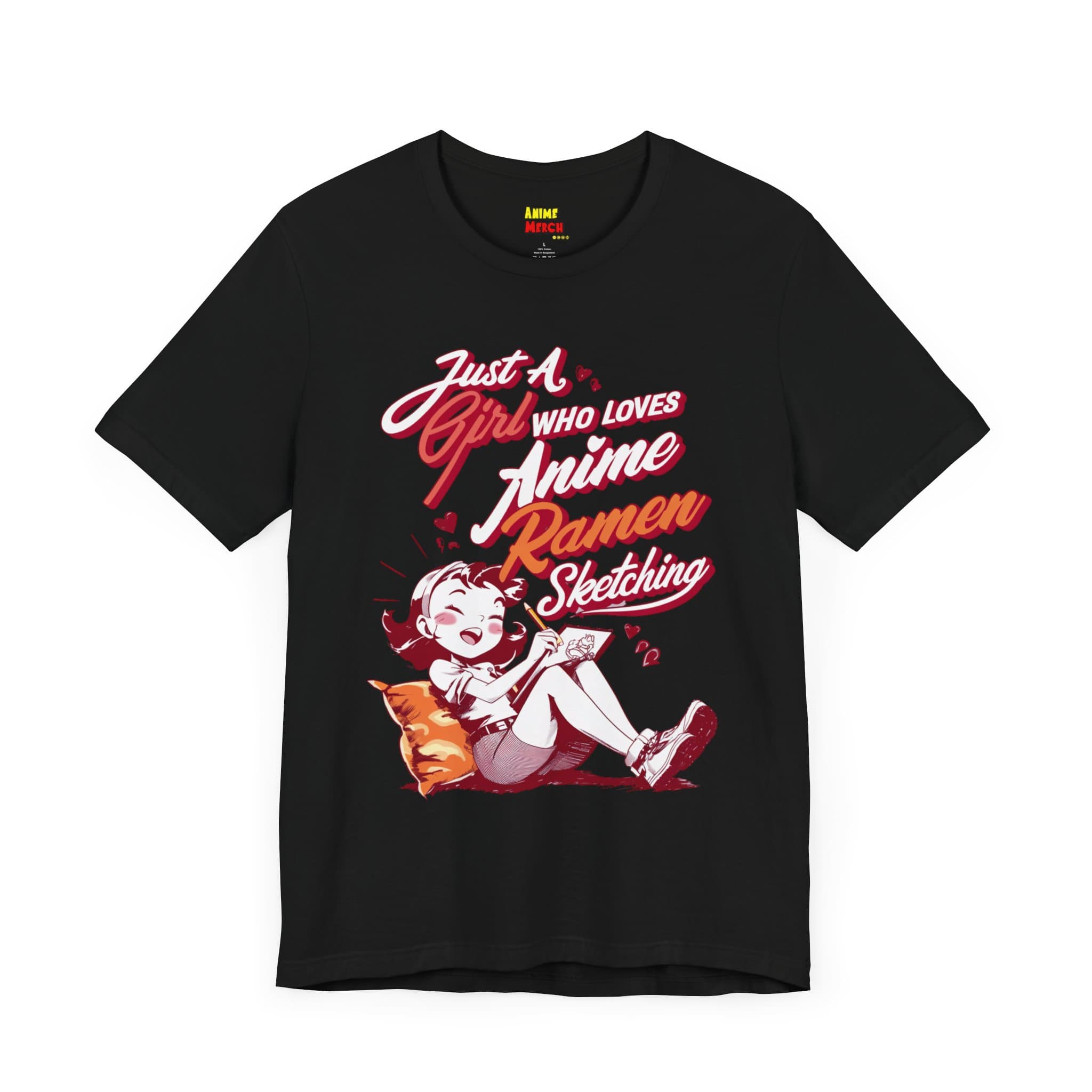 Just A Girl Who Loves Anime, Ramen & Sketching Anime Tee T-Shirt — detail 2