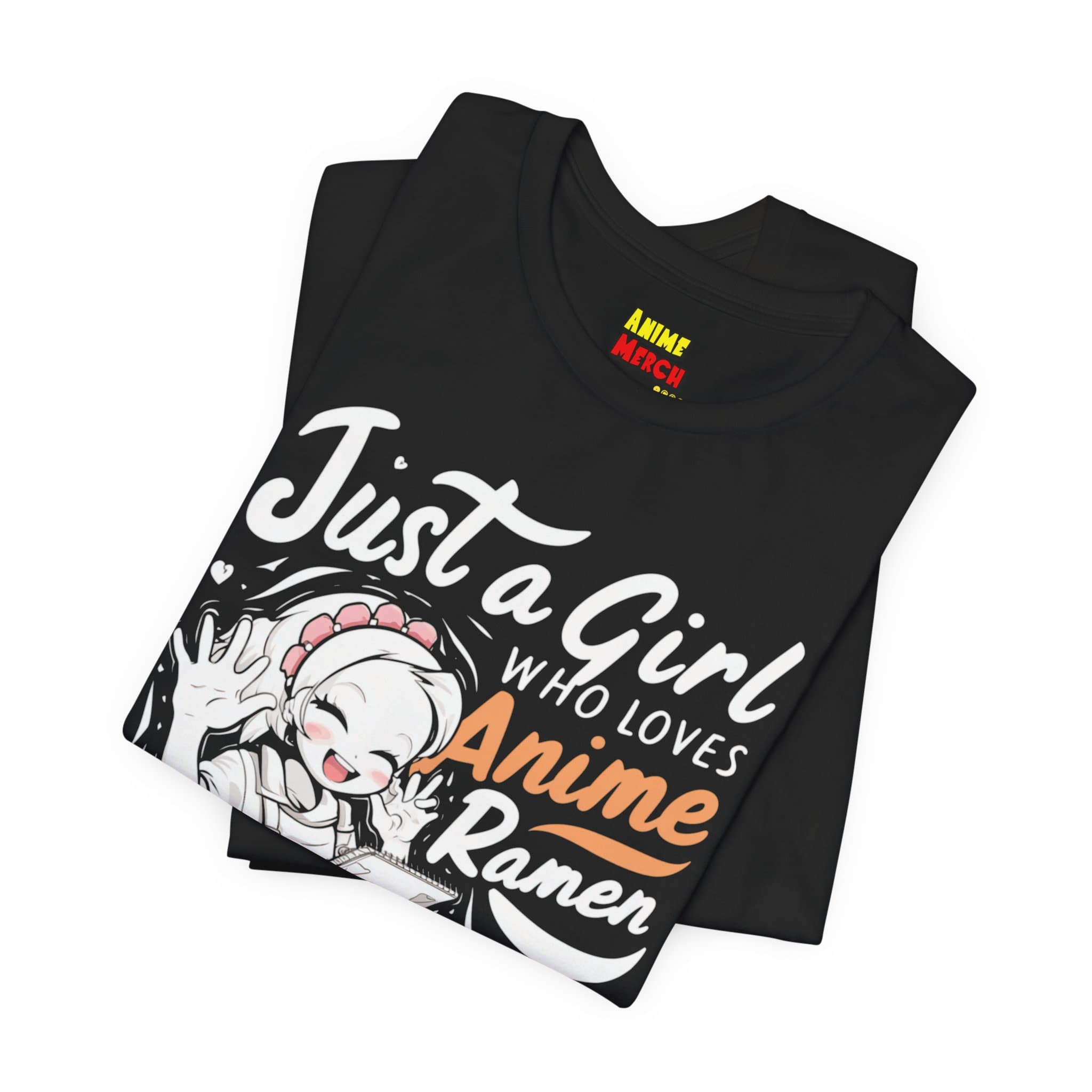 Anime Ramen Shirt, Anime Girl, Just A Girl - Just A Girl Who Loves Anime, Ramen & Sketching - Anime Tee, Ramen T-Shirt — detail 2