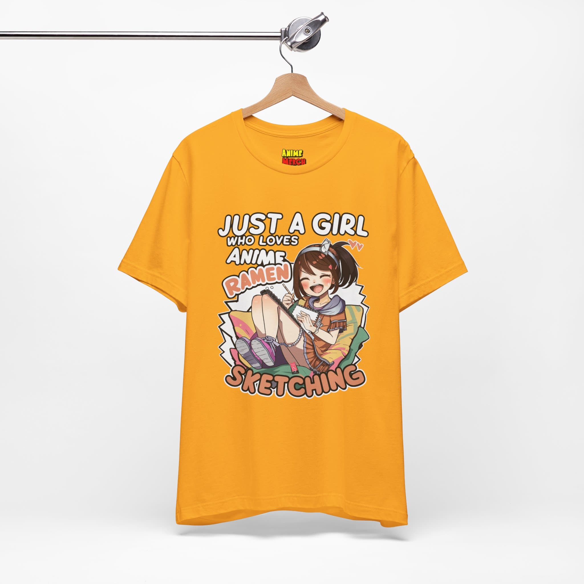 Just A Girl Who Loves Anime, Ramen & Sketching - Anime Tee, Ramen T-Shirt