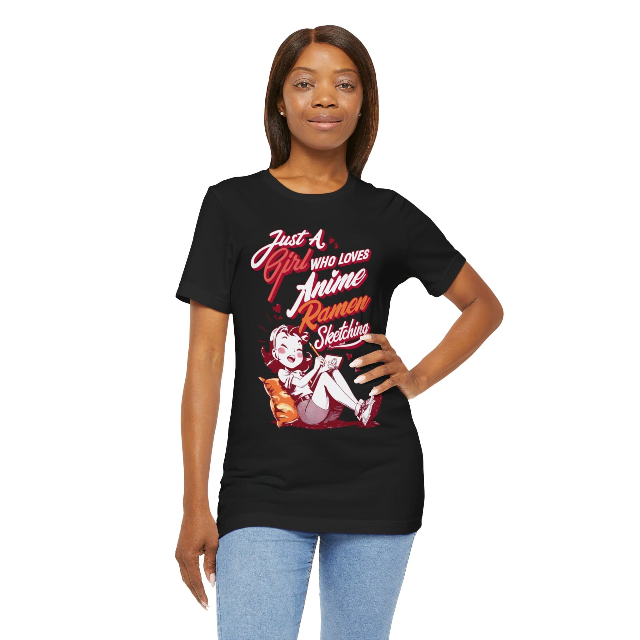 Just A Girl Who Loves Anime, Ramen & Sketching Anime Tee T-Shirt