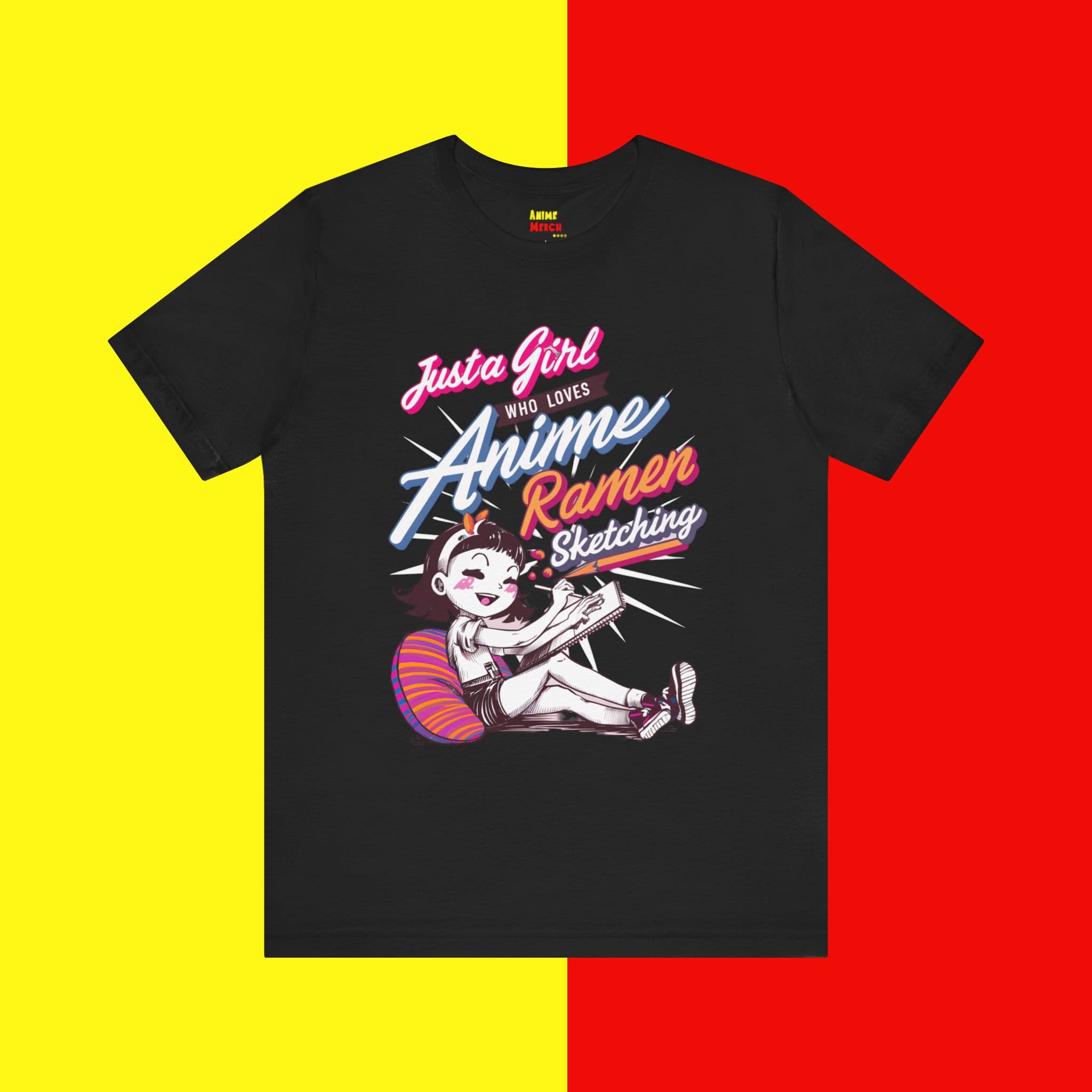 Anime Ramen Shirt, Anime Girl, Anime Tee, Ramen T-Shirt Just A Girl - Just A Girl Who Loves Anime — detail 1