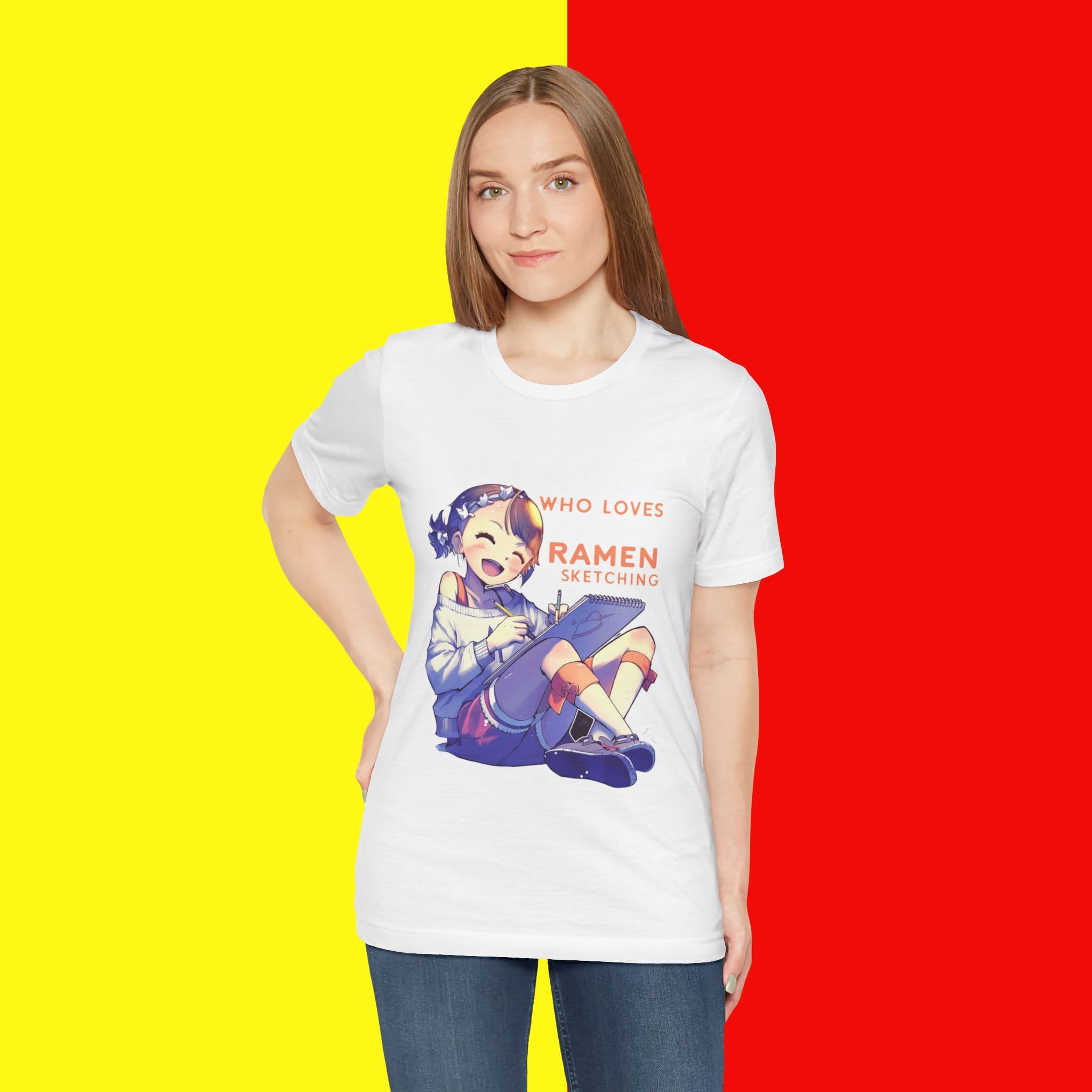 Just A Girl Who Loves Anime, Ramen & Sketching - Anime Tee, Ramen Lover Shirt