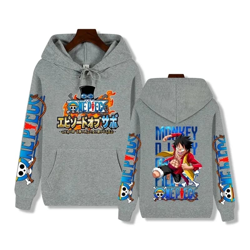 Anime One Piece Monkey D. Luffy Printed Hoodie — detail 1
