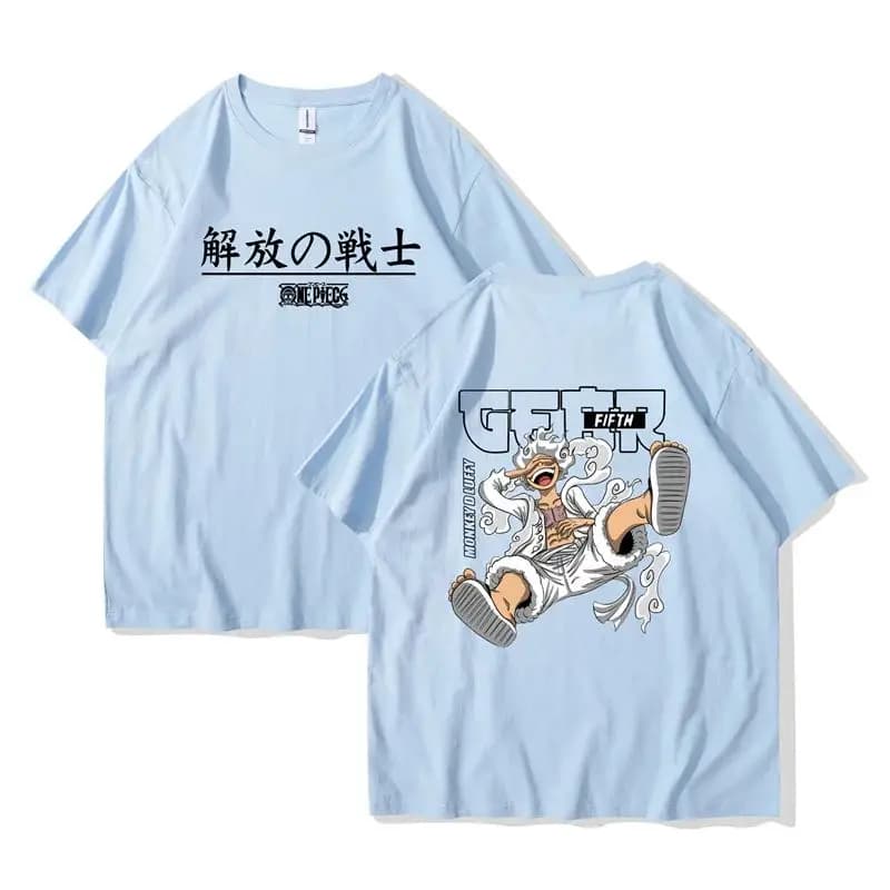 Anime One Piece Straw Hat Pirates Nika Gear 5 Monkey D. Luffy T-Shirt — detail 2