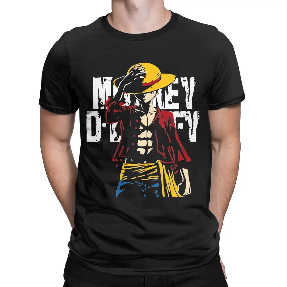 Anime One Piece Monkey D. Luffy Printed T-Shirt For Men — detail 2