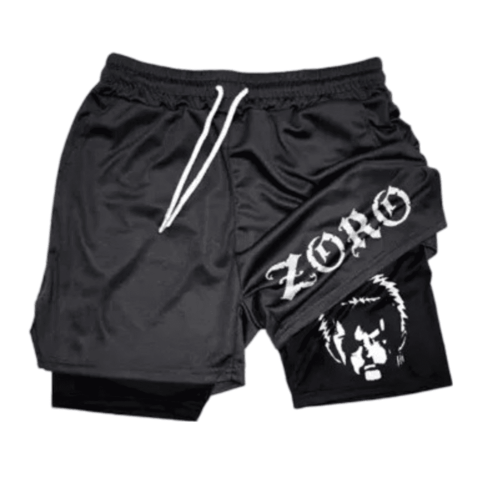 One Piece Anime Roronoa Zoro Double Layer Sports Shorts