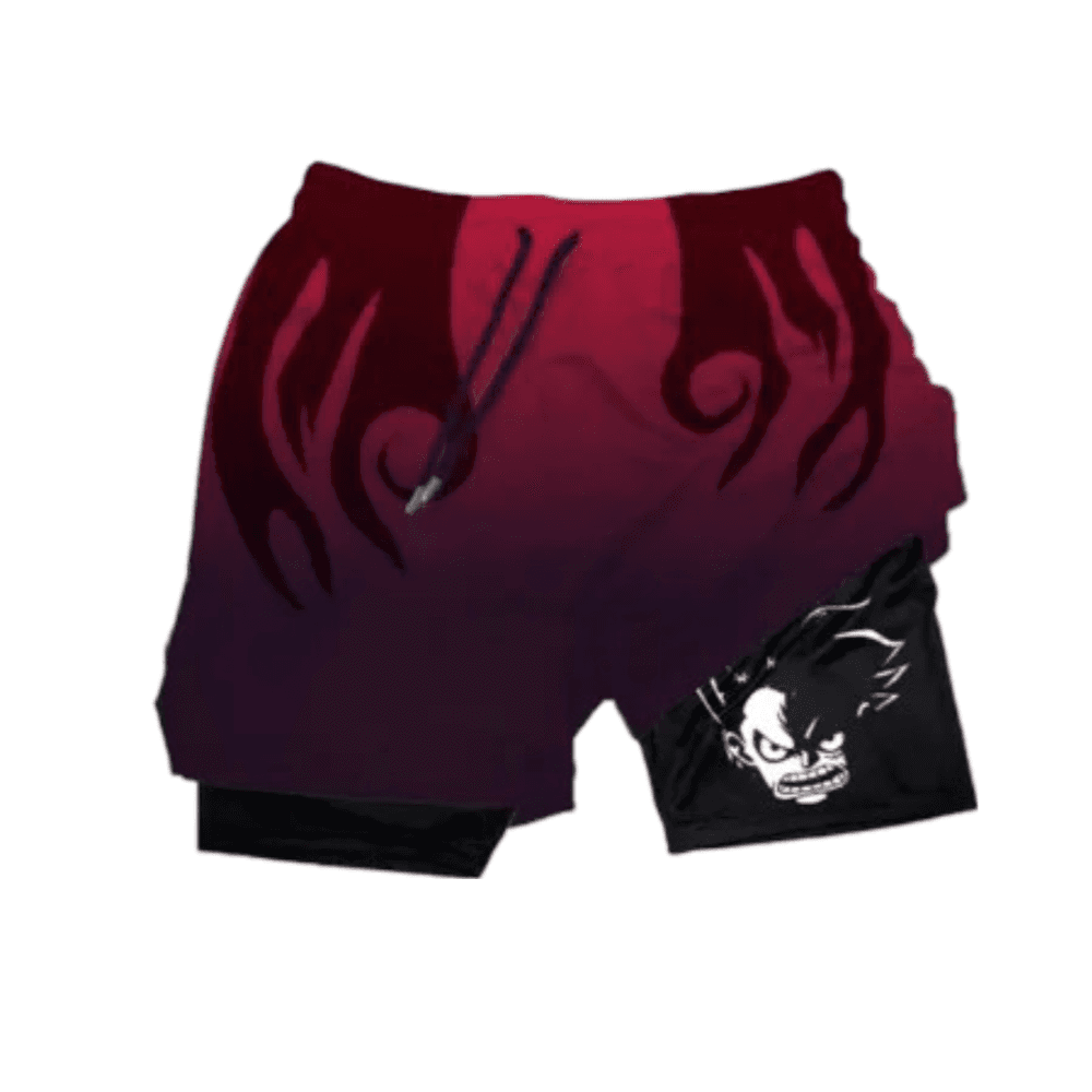 One Piece Anime Monkey D. Luffy Double Layer Sports Shorts