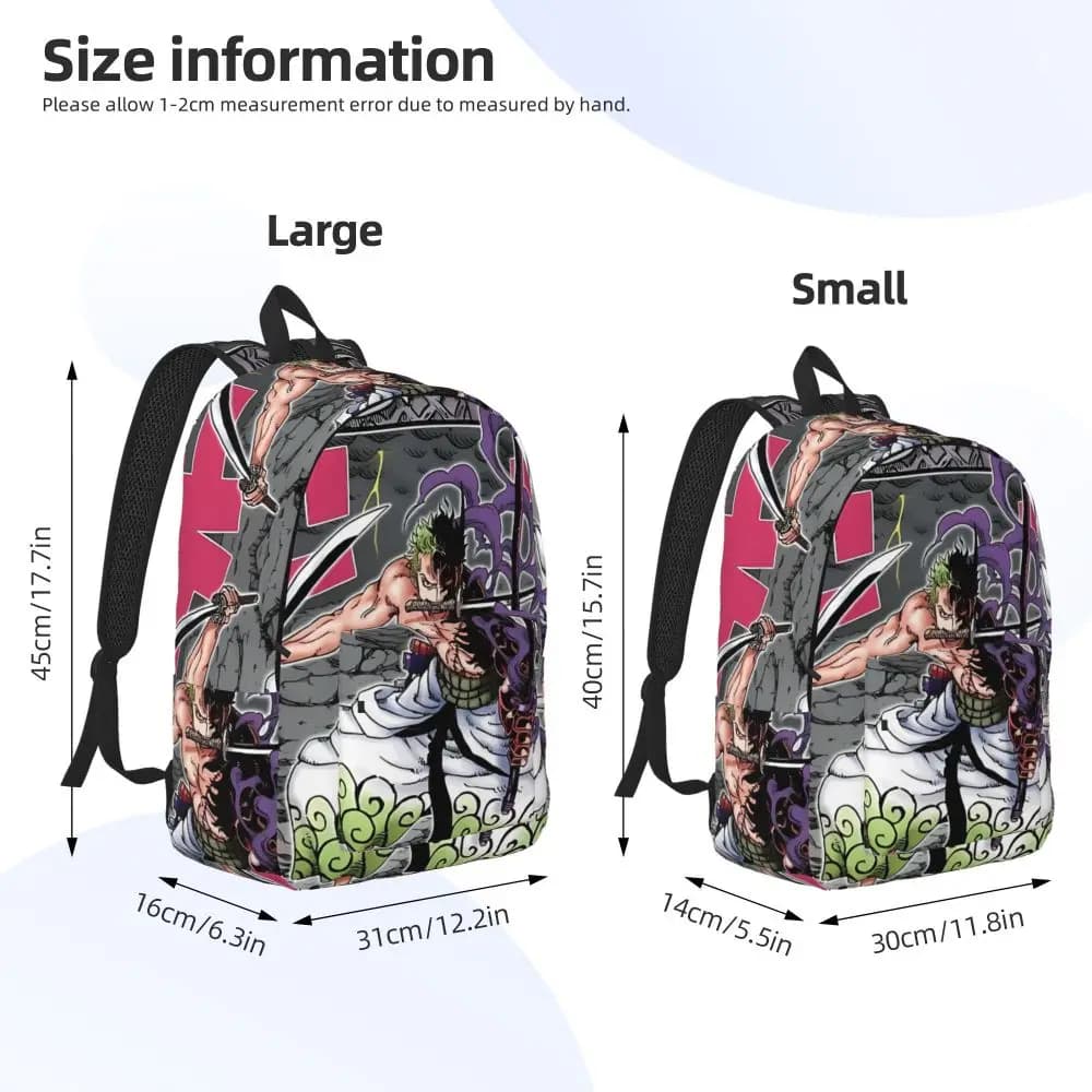 One Piece Anime Roronoa Zoro Printed Backpack — detail 1