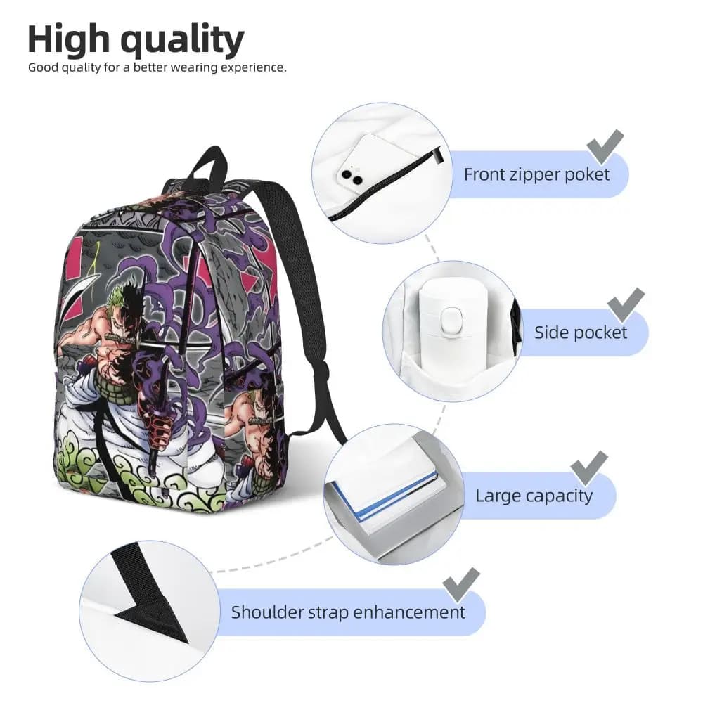 One Piece Anime Roronoa Zoro Printed Backpack — detail 2