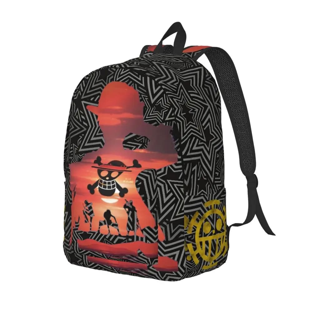 Anime One Piece Luffy Star Pattern Backpack — detail 1