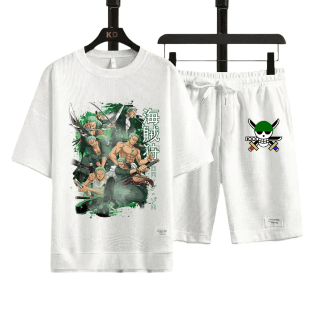 Anime One Piece Roronoa Zoro T-Shirt Shorts Set — detail 2