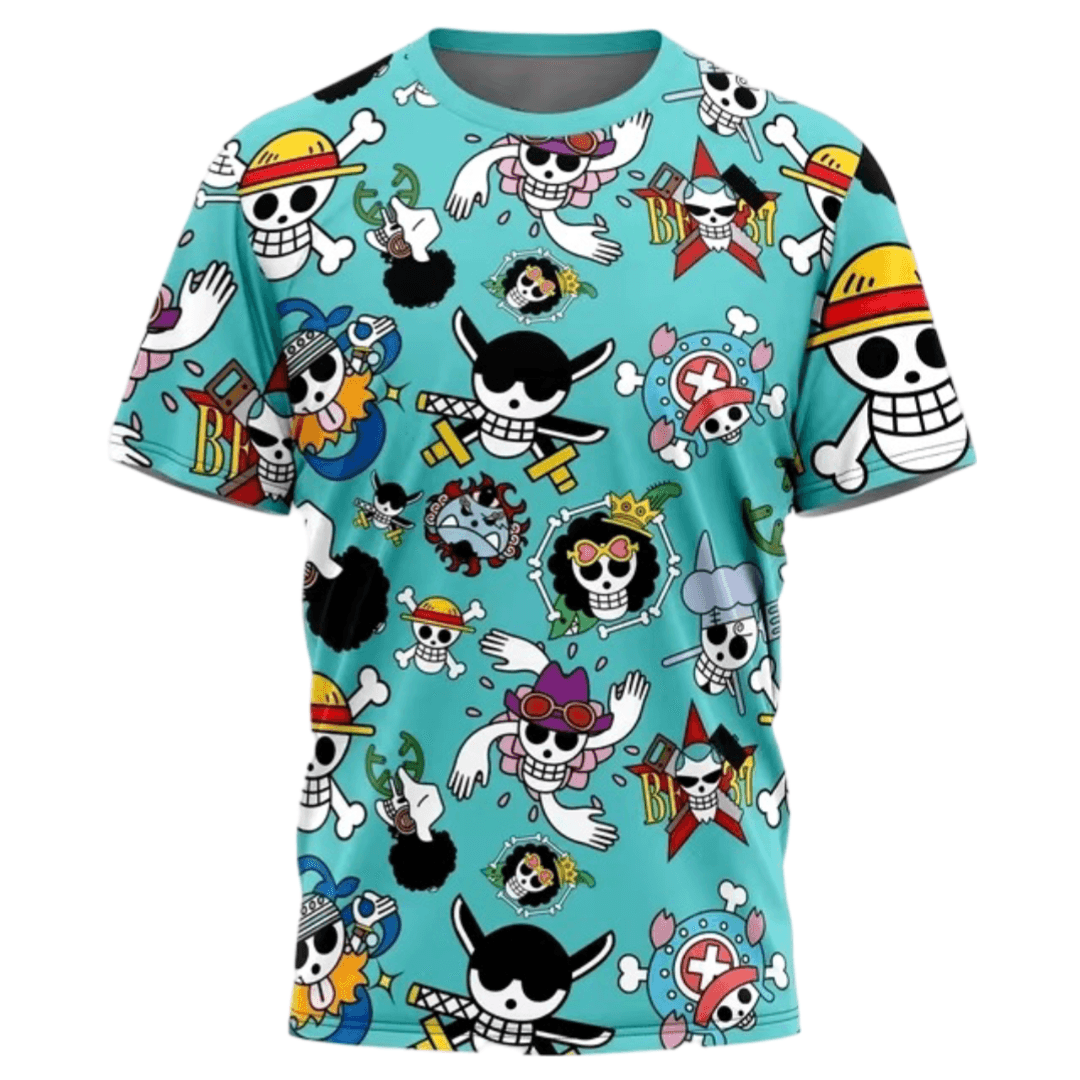 Anime One Piece Strawhats Jolly Roger Printed T-Shirt
