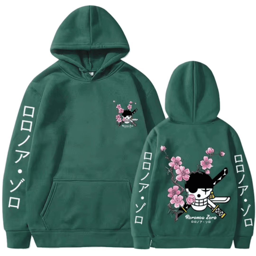 Anime One Piece Roronoa Zoro Jolly Roger Printed Hoodie