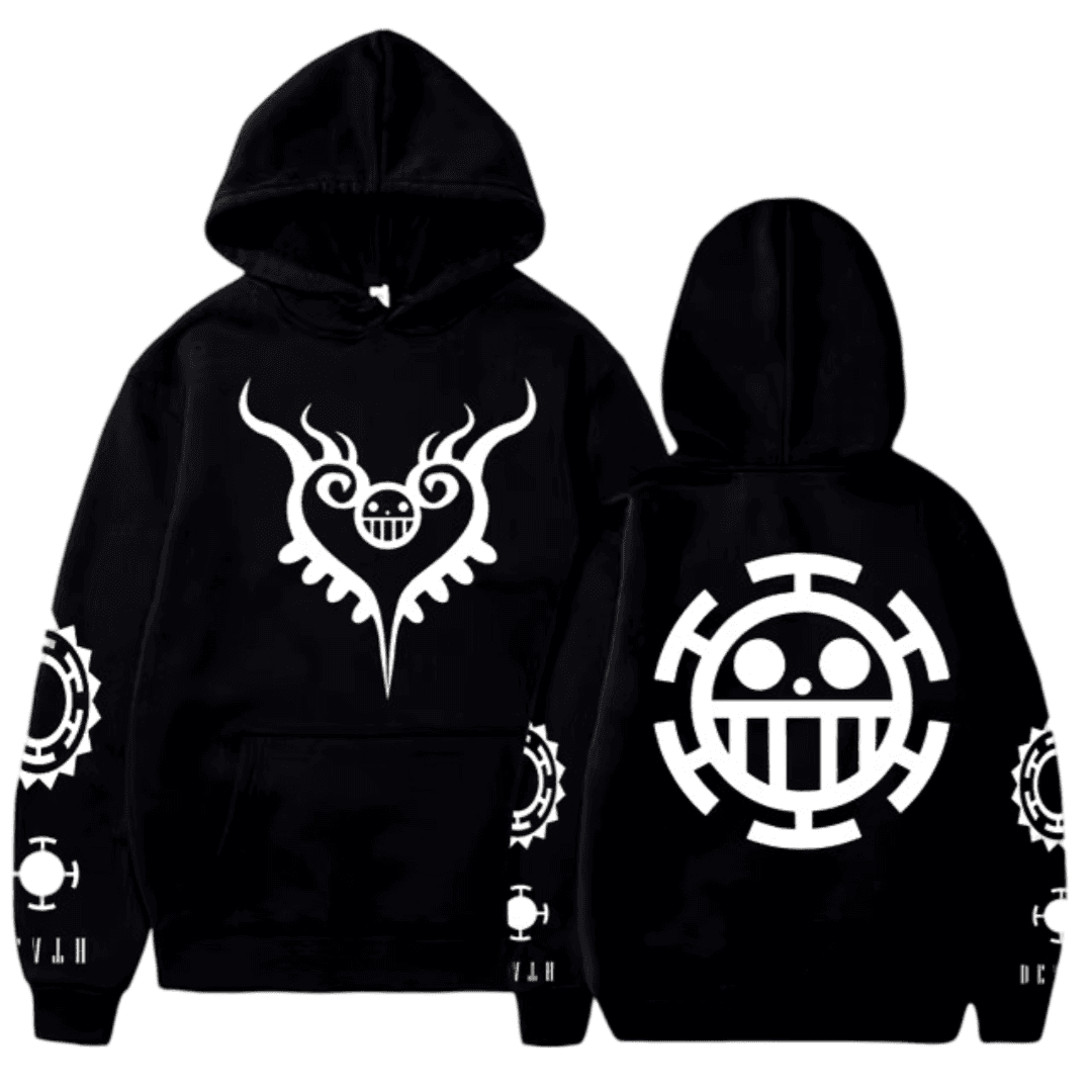 Anime One Piece Trafalgar D Water Law Tattoo Printed Hoodie