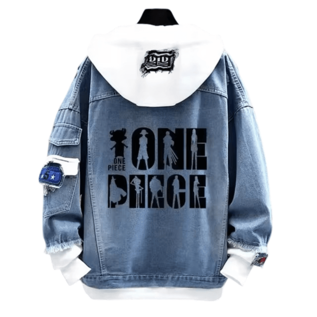Anime One Piece Printed Denim Jacket