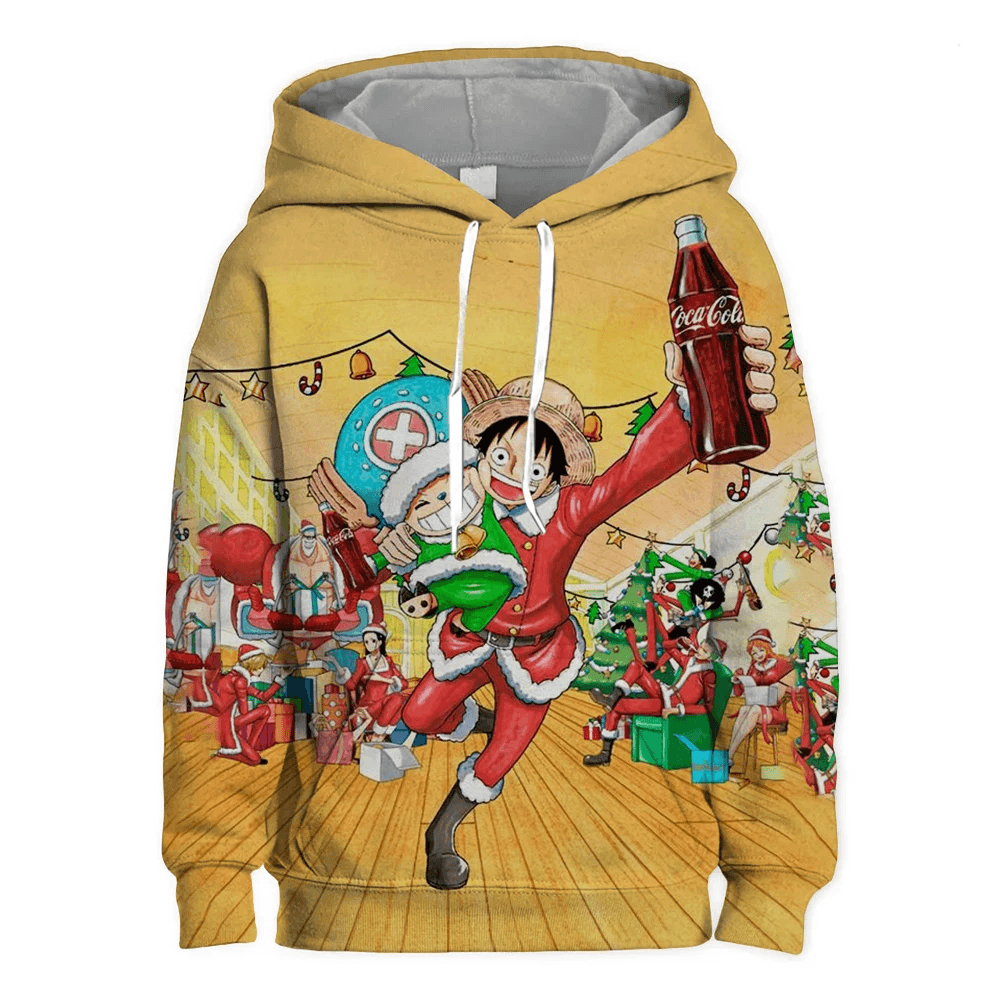 100-160cm Anime One Piece Character Casual Hoodie