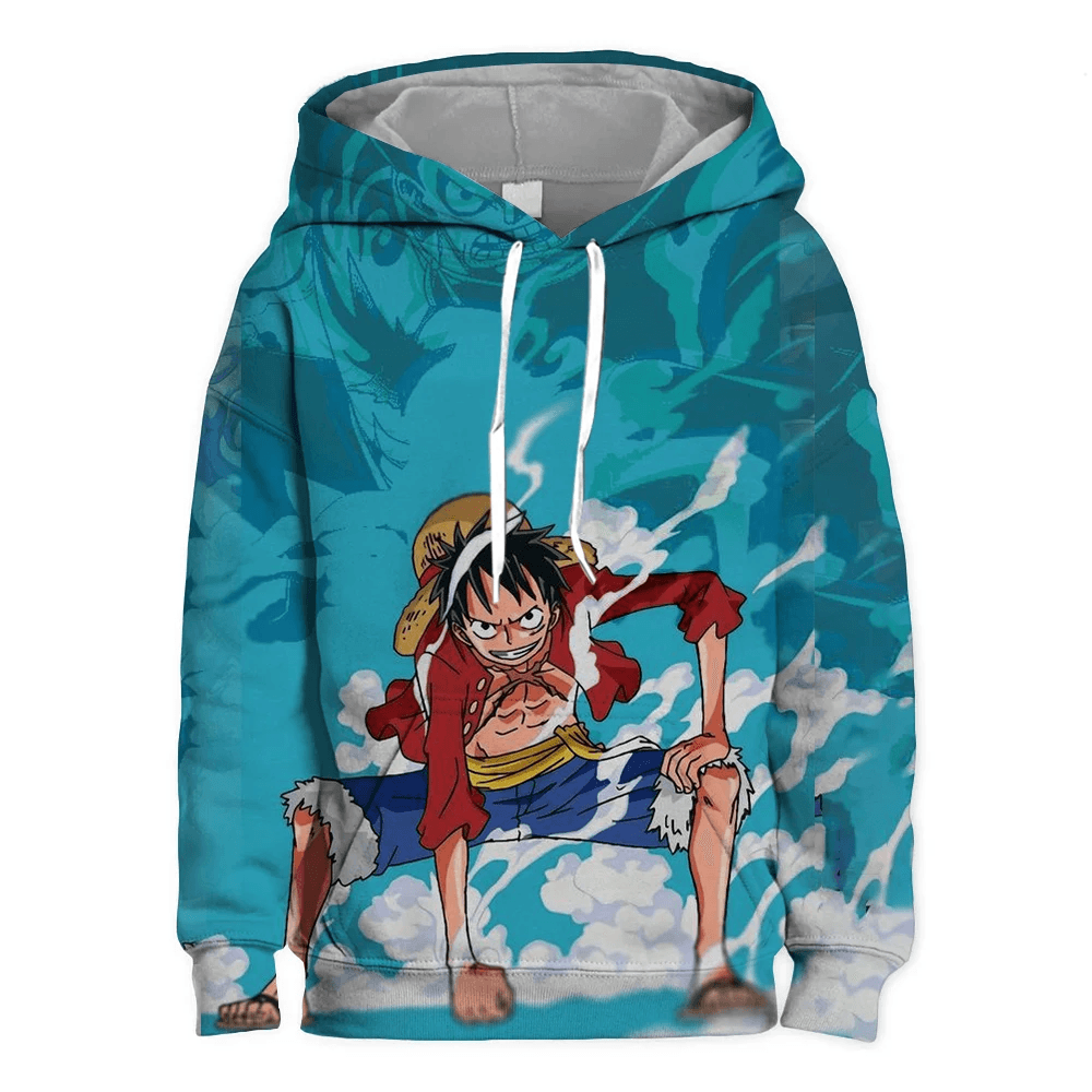 100-160cm Anime One Piece Monkey D. Luffy Hoodie