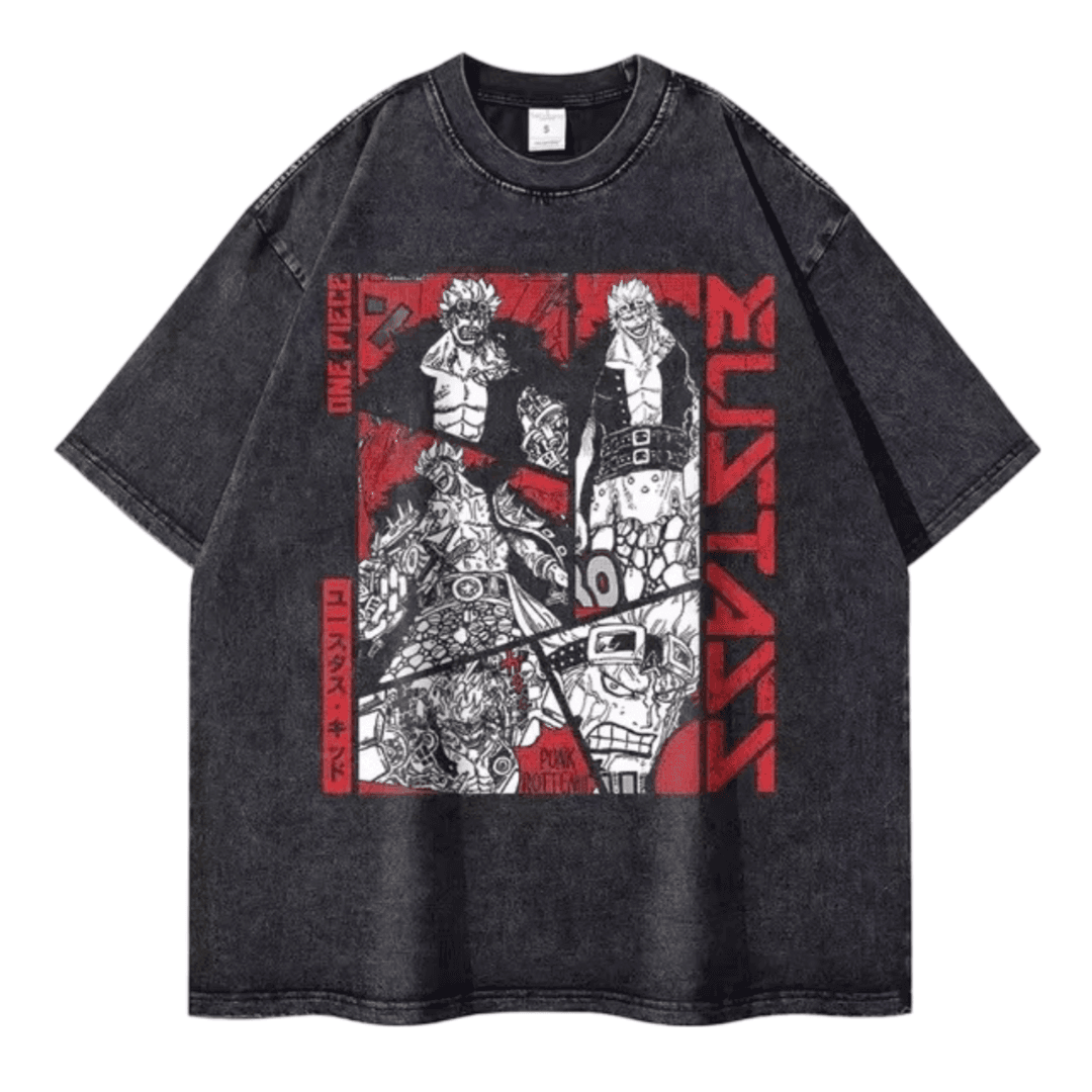Anime One Piece Eustass Kid Printed Short Sleeve T-Shirt