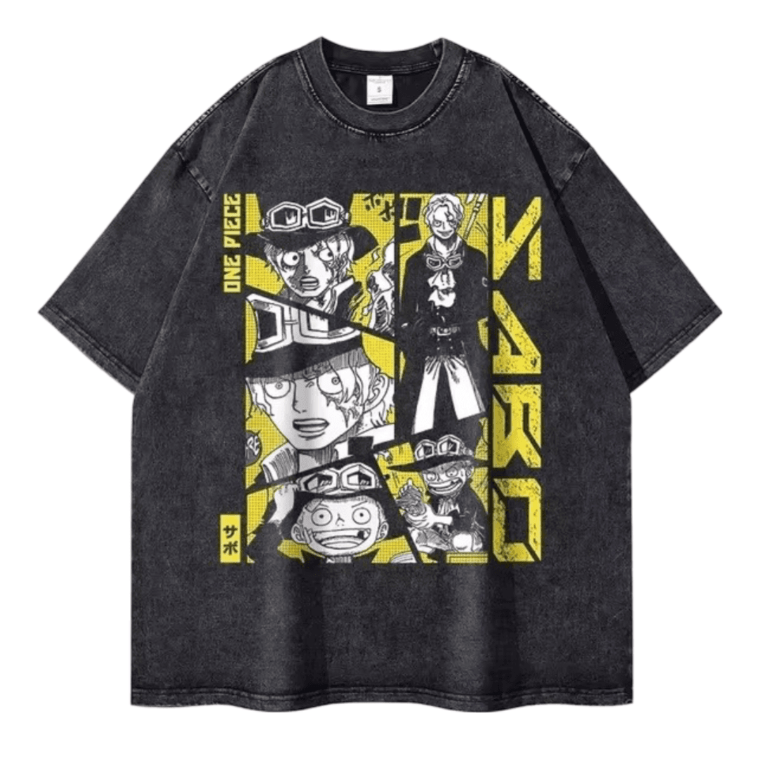 Anime One Piece Sabo Printed Short Sleeve T-Shirt