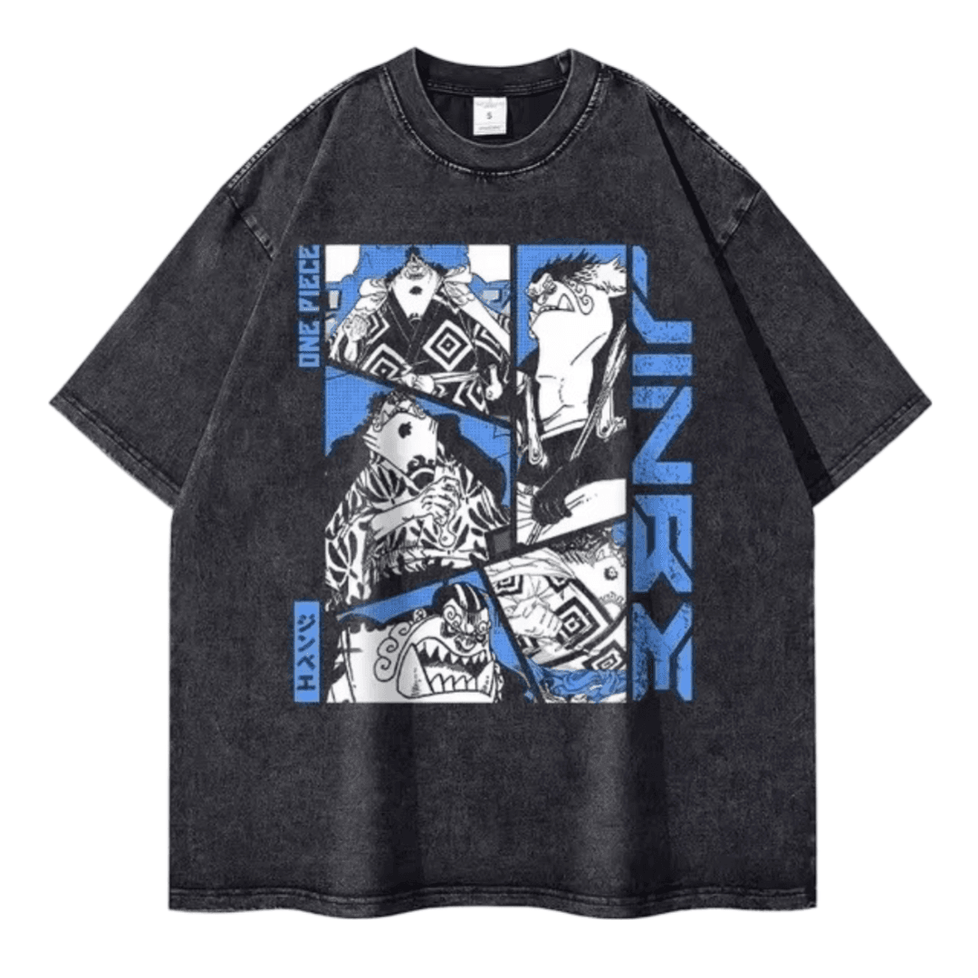 Anime One Piece Jinbe Printed Short Sleeve T-Shirt