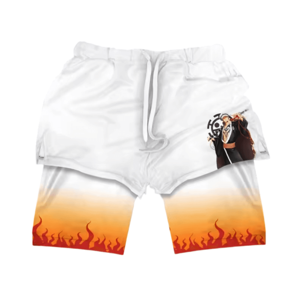 One Piece Anime Trafalgar D. Water Law Double Layer Sports Shorts