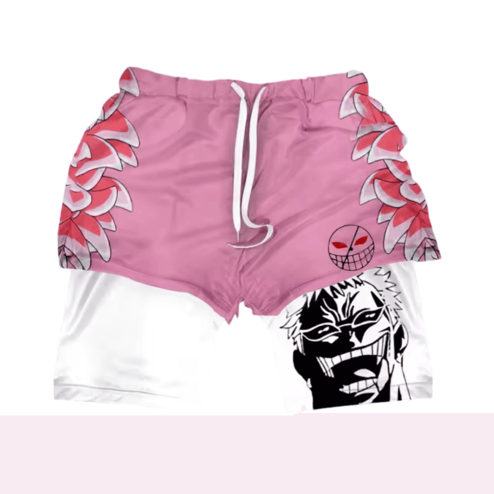 Anime One Piece Donquixote Doflamingo Double Layer Sports Shorts