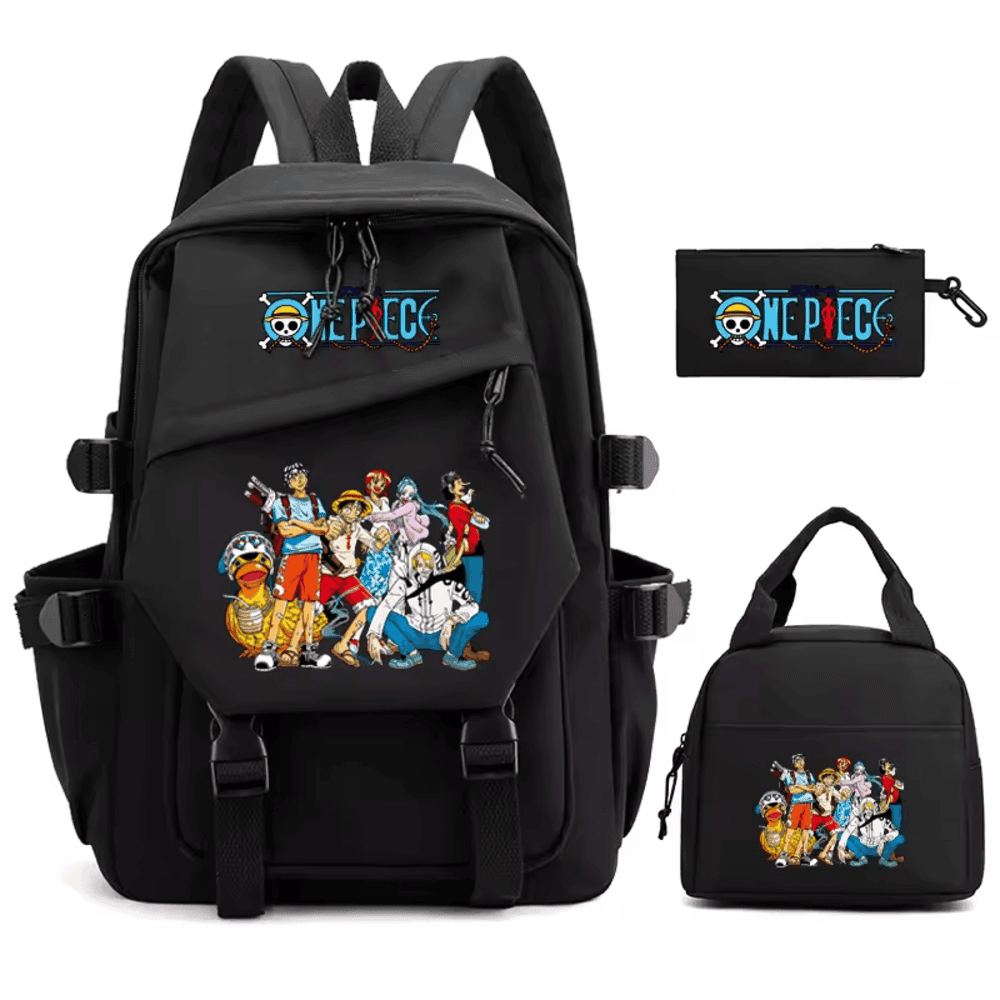 3Pcs/set One Piece Anime Pirates Crew Printed Backpack