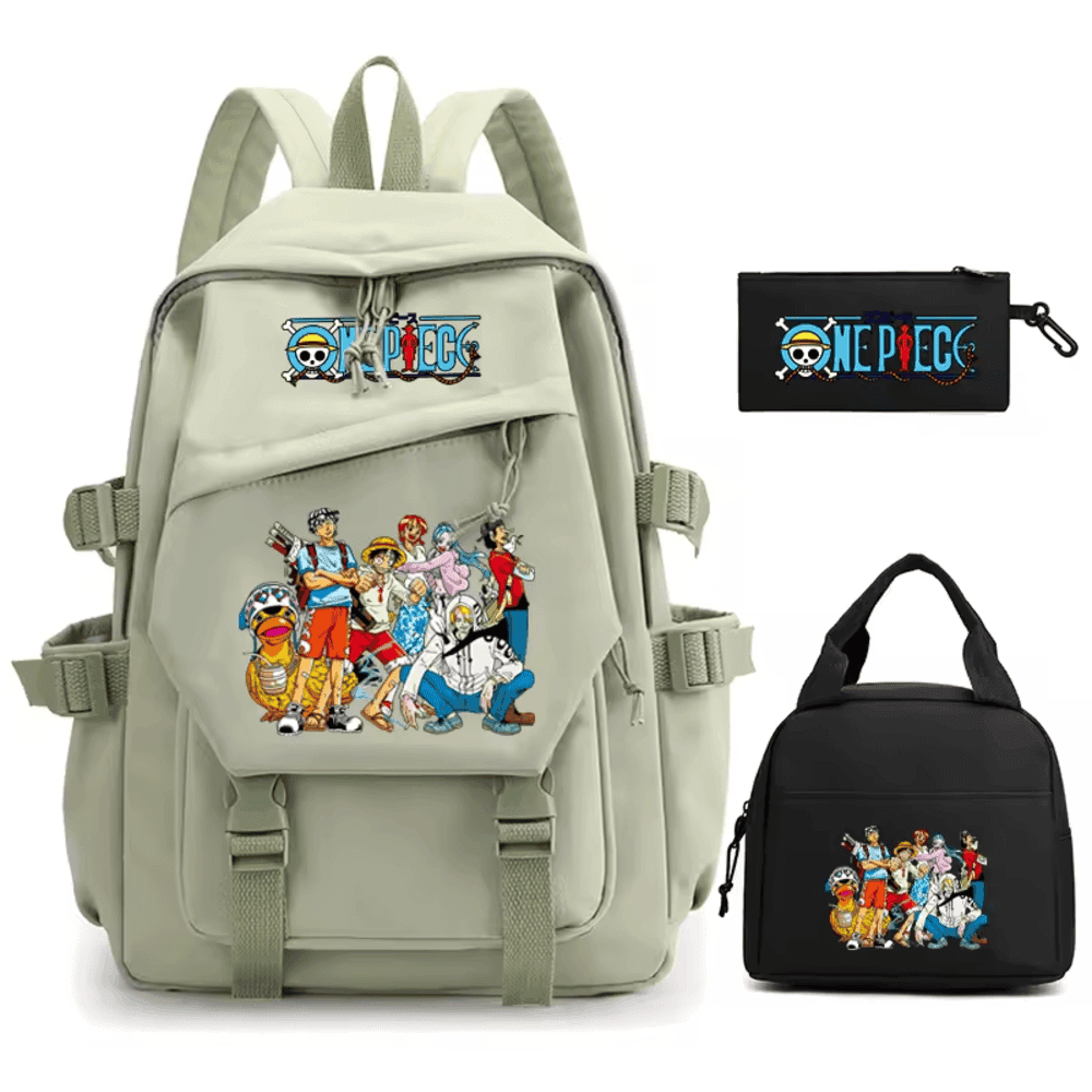 3Pcs/set One Piece Anime Pirates Crew Printed Backpack — detail 1