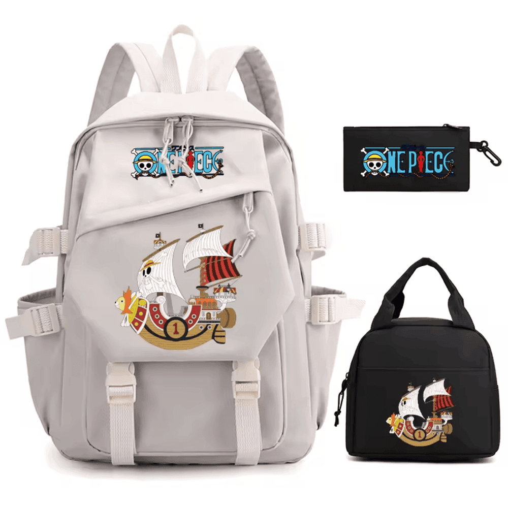 3Pcs/set Anime One Piece Thousand Sunny Printed Backpack — detail 1