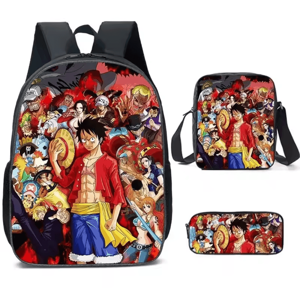 One Piece Anime Characters Printed 3Pcs/set School Bag