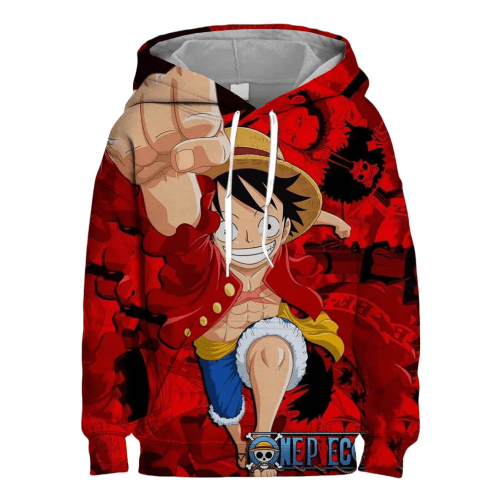 100-160 Anime One Piece Monkey D. Luffy Casual Hoodie — detail 1