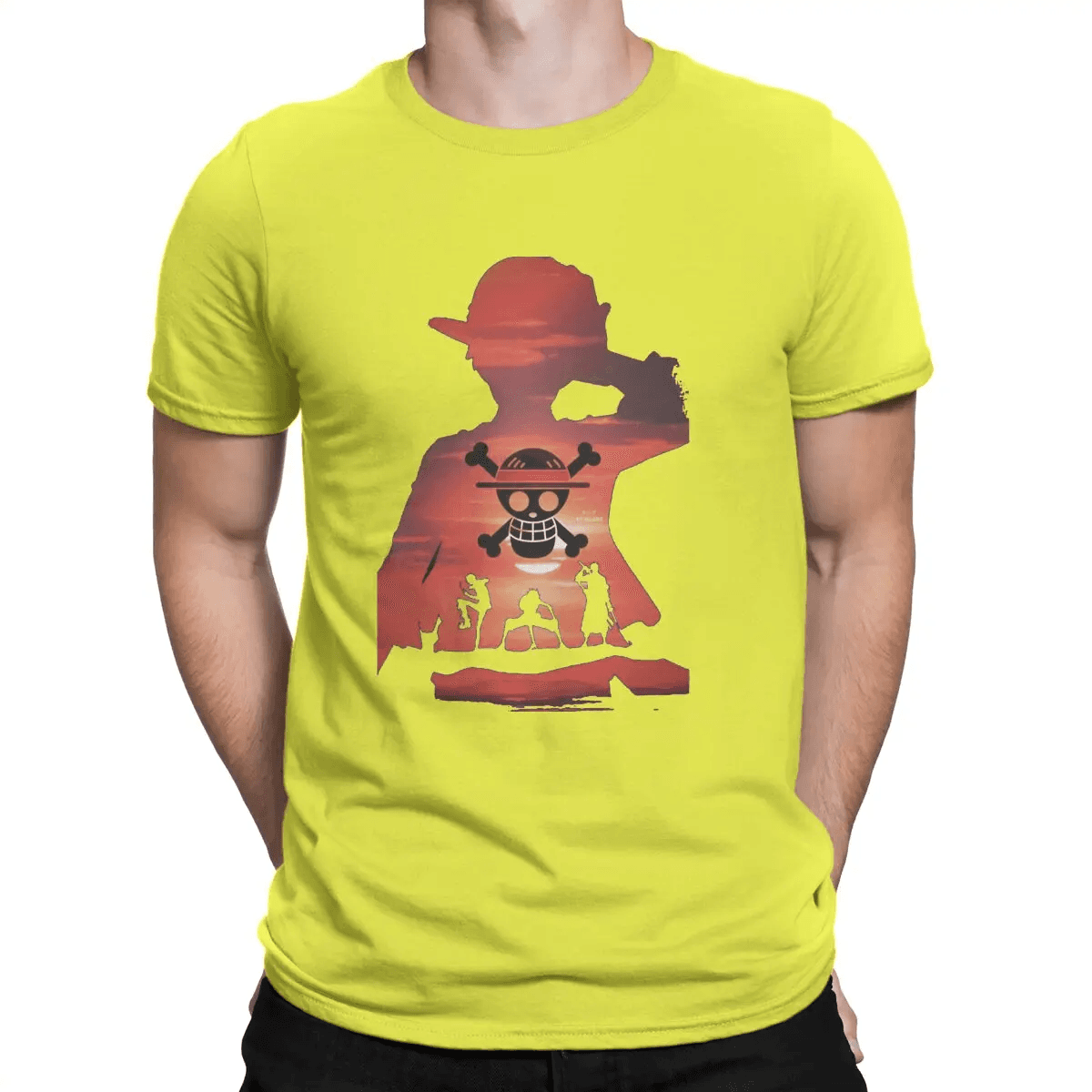 One Piece Anime Luffy Printed Short Sleeve T-Shirt — detail 1
