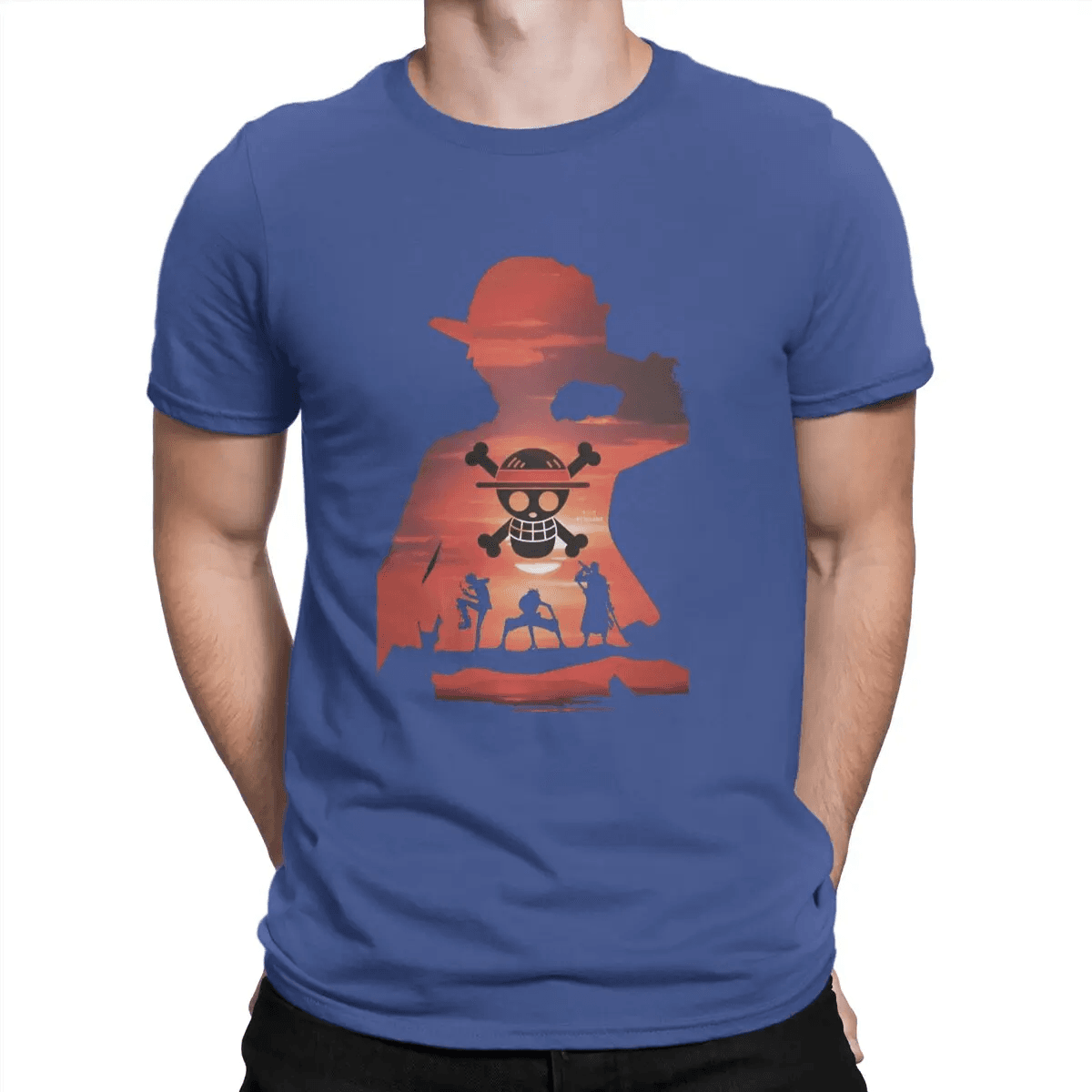 One Piece Anime Luffy Printed Short Sleeve T-Shirt — detail 2