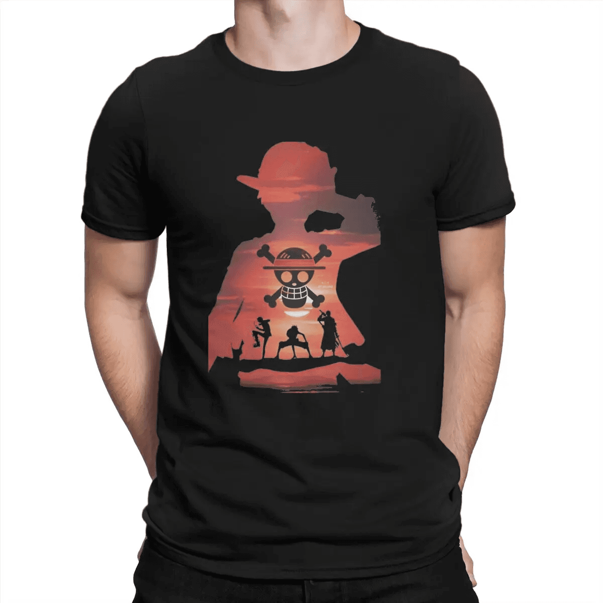 One Piece Anime Luffy Printed Short Sleeve T-Shirt