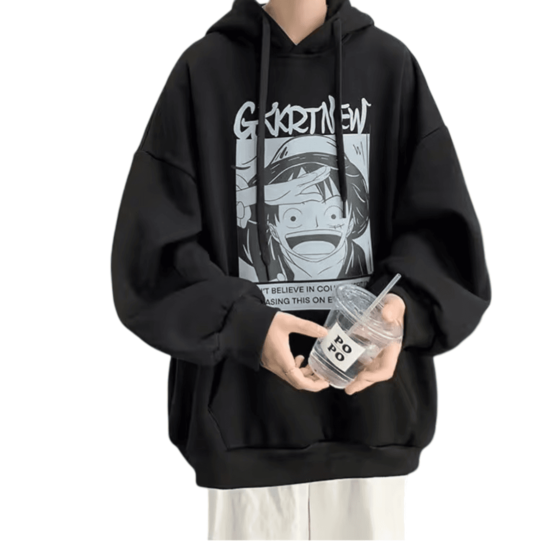 Anime One Piece Monkey D. Luffy Casual Winter Hoodie — detail 1