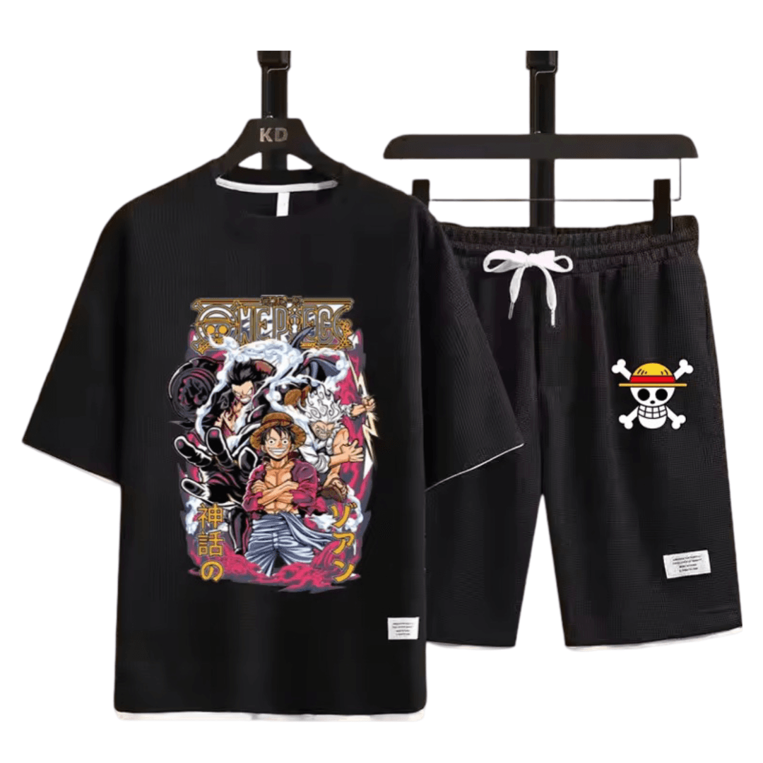 Anime One Piece Luffy Summer T-Shirt And Shorts Set