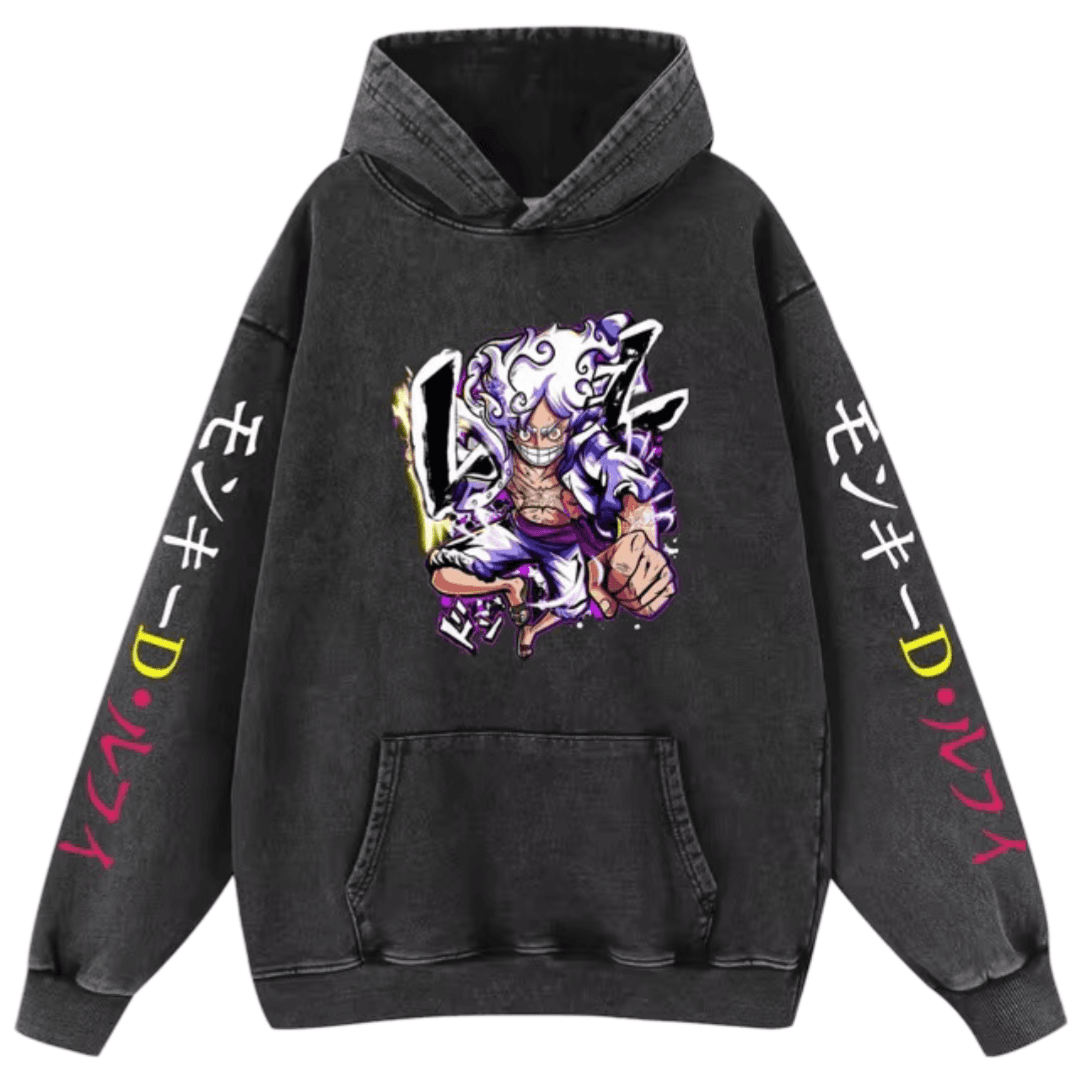 Anime One Piece Monkey D. Luffy Printed Casual Hoodie — detail 2
