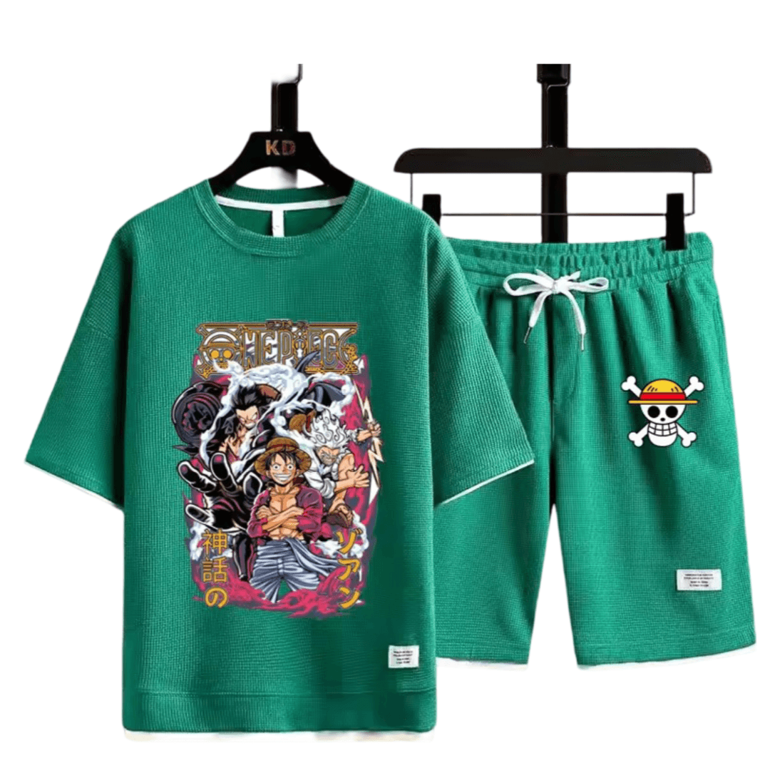 Anime One Piece Luffy Summer T-Shirt And Shorts Set — detail 2
