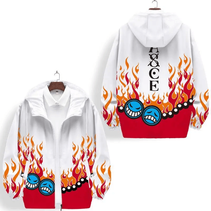 Anime One Piece Portgas D. Ace Hooded Jacket — detail 1