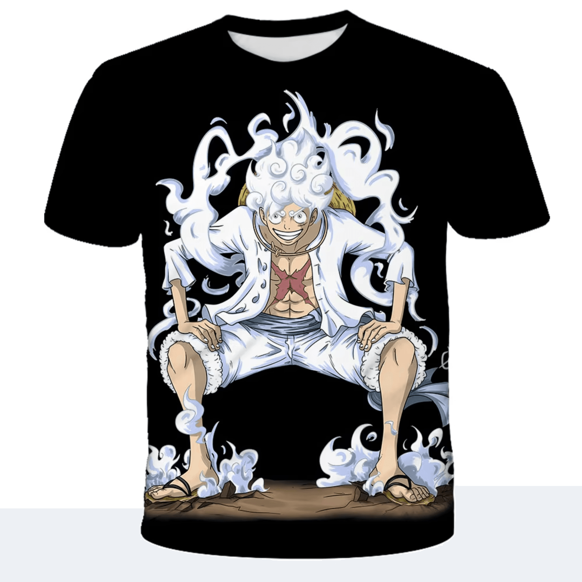 One Piece Luffy Gear 5 Anime Black T-Shirt