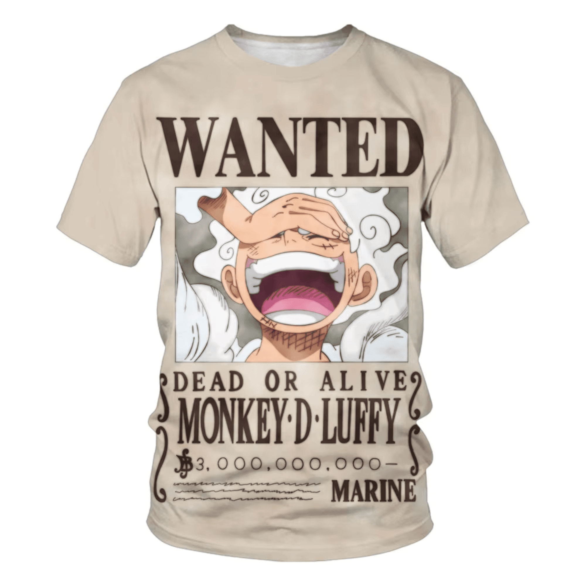 Anime One Piece Dead Or Alive Luffy Short Sleeve T-Shirt