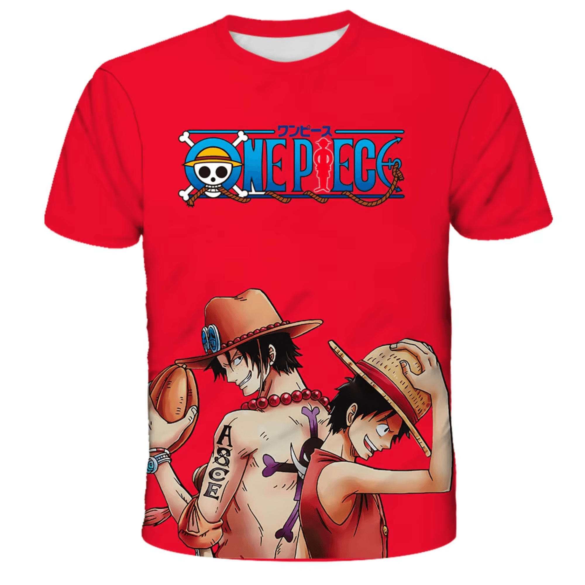 Anime One Piece Luffy And Portgas D. Ace T-Shirt