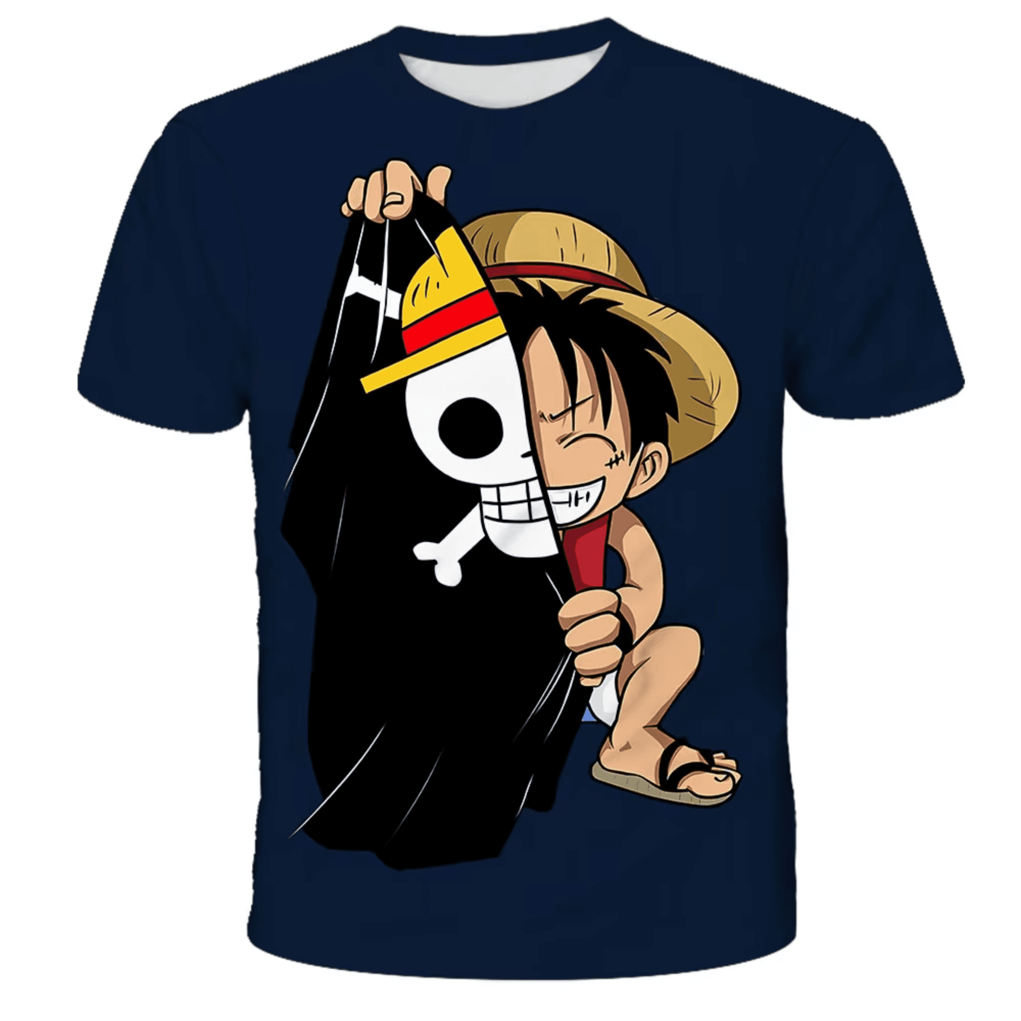 Anime One Piece Flag And Luffy T-Shirt