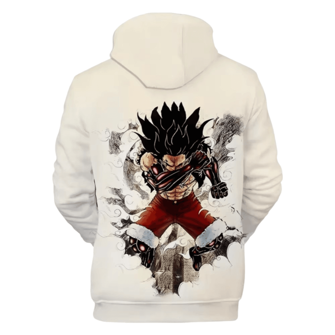 Anime One Piece Snake Man Luffy Hoodie — detail 1