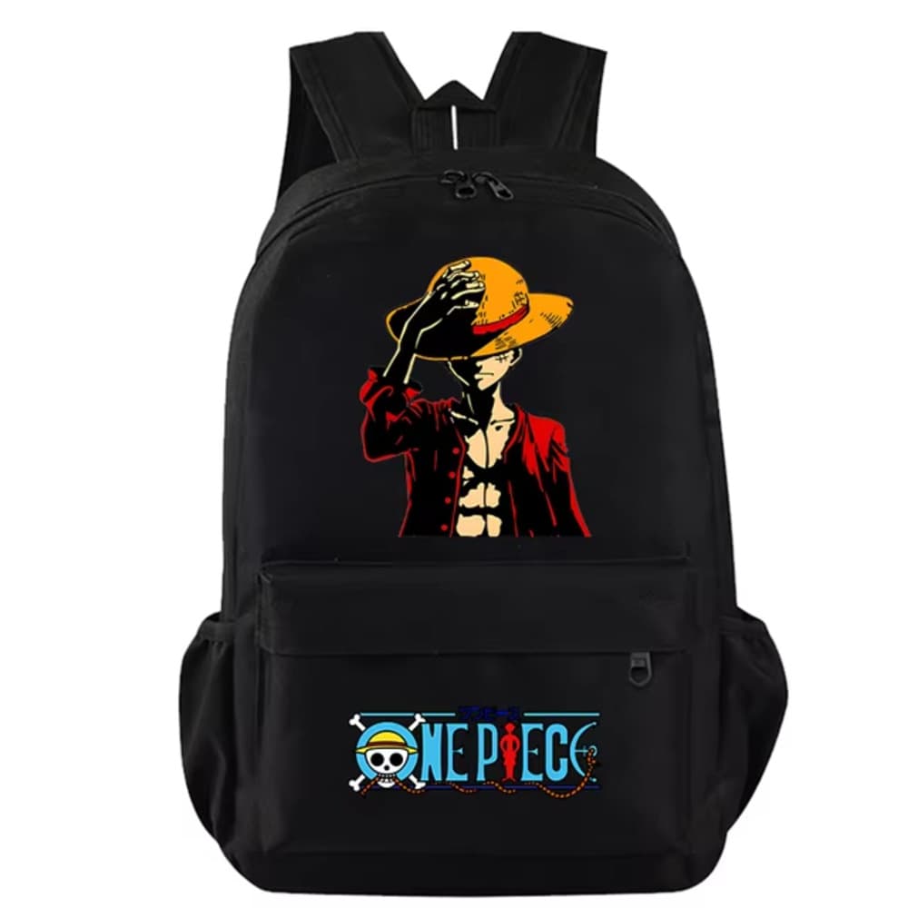 One Piece Anime Monkey D. Luffy Black Color Schoolbag — detail 2